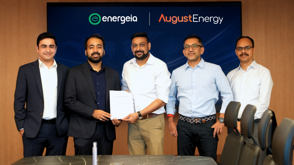 Energeia's co-founders, Sookrit Malik and Amlan Panda, with the August Energy team